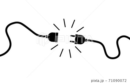 Electric plug, socket unplugged. 404 error, loss of connect. Vector on isolated white background. Eps 10. Electric plug, socket unplugged. 404 error, loss of connect. Vector on isolated white background. Eps 10. 71090072