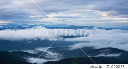 Landscape with fog in the mountains Landscape with fog in the mountains 71090223