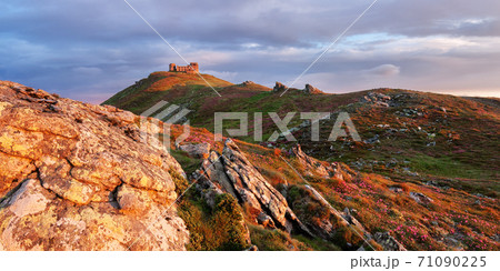 Summer Landscape with Observatory in the Mountains Summer Landscape with Observatory in the Mountains 71090225