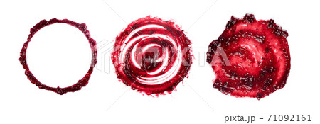 Dark Red Berry Jam Round Blot Frame or Spot Isolated Dark Red Berry Jam Round Blot Frame or Spot Isolated 71092161