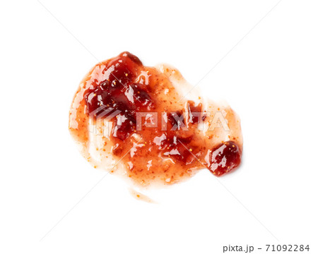 Dark Red Berry Jam Round Blot Frame or Spot Isolated Dark Red Berry Jam Round Blot Frame or Spot Isolated 71092284