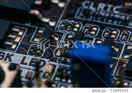 Circuit board repair. Electronic hardware modern technology. Motherboard digital personal computer chip. Tech science background. Integrated communication processor. Information engineering component 71093391
