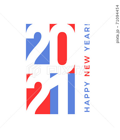 2021 logo concept, Happy New Year poster template, vector illustration. 71094454