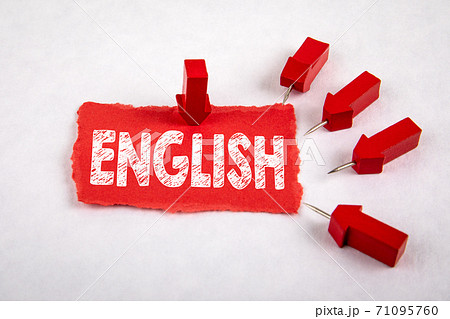 ENGLISH. Language, learning, communication and information concept. Red arrows ENGLISH. Language, learning, communication and information concept. Red arrows 71095760