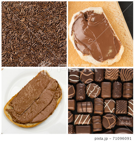 Sandwich with Chocolate Paste, Bread and Sweet Chocolate Cream 71096091