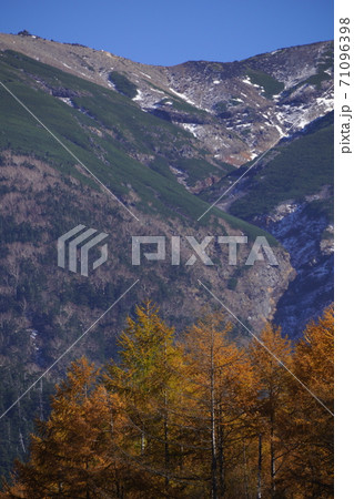 紅葉の濁河温泉スキー場跡からの御岳山の眺望 紅葉の濁河温泉スキー場跡からの御岳山の眺望 71096398