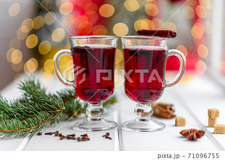 Hot mulled wine for winter and Christmas with various spices Hot mulled wine for winter and Christmas with various spices 71096755