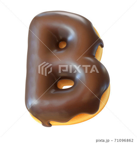 Glazed Donut Font 3d Rendering Letter Bのイラスト素材 [71096862] - PIXTA