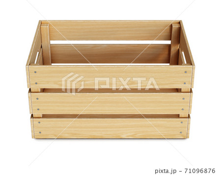 Wooden crate isolated on white background 3d illustration Wooden crate isolated on white background 3d illustration 71096876