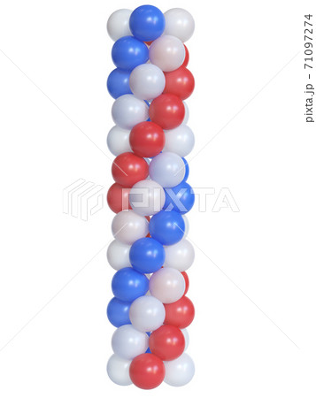 Vertical lienar balloon cluster, balloon column, celebration design element, 3d rendering 71097274