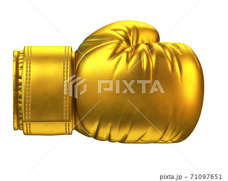 Golden boxing glove isolated on white background 3d rendering 71097651
