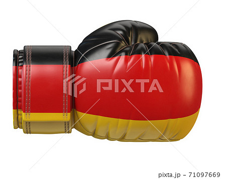 Germany flag on boxing glove, German boxing 3d rendering Germany flag on boxing glove, German boxing 3d rendering 71097669