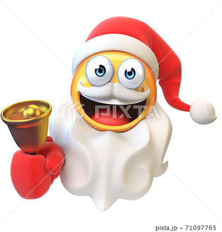Santa claus emoji, emoticon with beard and Santa's hat 3d rendering 71097765