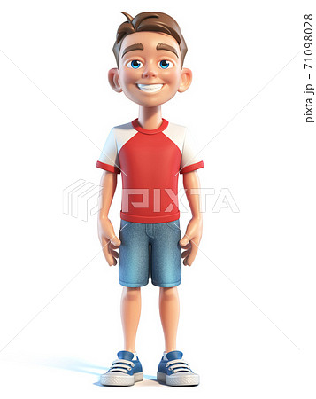 Young boy stylized cartoon character, school... - Stock Illustration  [71098028] - PIXTA