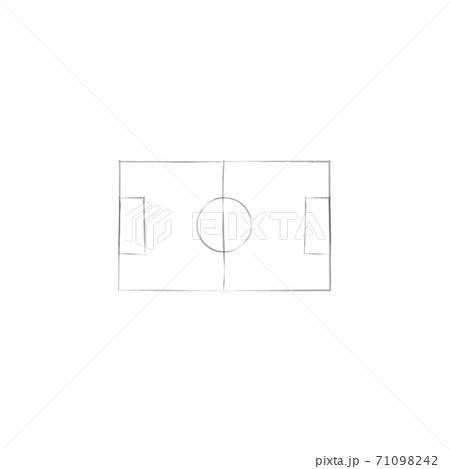 Hand drawn doodle soccer field. Stock vector illustration isolated on white background. Hand drawn doodle soccer field. Stock vector illustration isolated on white background. 71098242