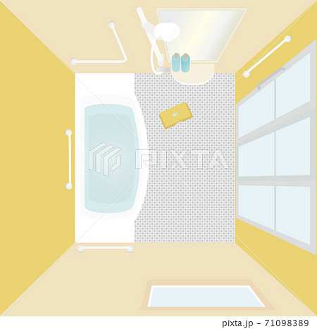 手すりのある風呂の図　シニア  高齢者用 71098389