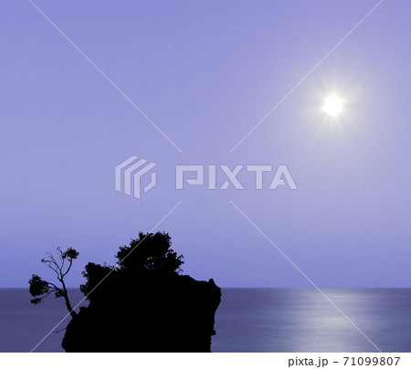 Moon over Kamen Brela and Adriatic Sea - Brela, Makarska Riviera, Croatia Moon over Kamen Brela and Adriatic Sea - Brela, Makarska Riviera, Croatia 71099807
