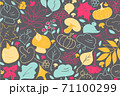 Doodle trendy autumn elements pattern vector illustration 71100299