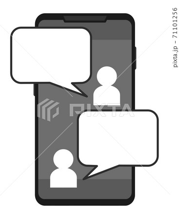 スマートホンでメールをするイラスト スマートホンでメールをするイラスト 71101256