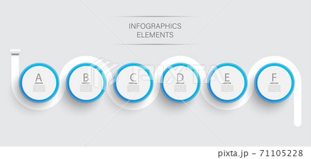 Abstract elements of graph infographic template with label, integrated circles. Business concept with 6 options. For content, diagram, flowchart, steps, parts, timeline infographics, workflow layout. Abstract elements of graph infographic template with label, integrated circles. Business concept with 6 options. For content, diagram, flowchart, steps, parts, timeline infographics, workflow layout. 71105228