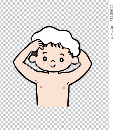Illustration of a child shampooing Illustration of a child shampooing 71105692