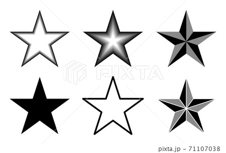 星型のシンボルセット(モノクローム) 星型のシンボルセット(モノクローム) 71107038