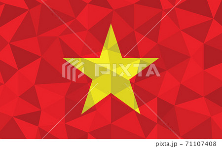 Low poly Vietnam flag vector illustration. Triangular Vietnamese flag graphic. Vietnam country flag is a symbol of independence. 71107408