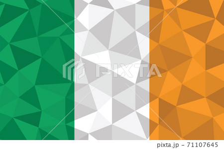 Low poly Ireland flag vector illustration. Triangular Irish flag graphic. Ireland country flag is a symbol of independence. Low poly Ireland flag vector illustration. Triangular Irish flag graphic. Ireland country flag is a symbol of independence. 71107645