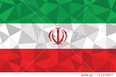 Low poly Iran flag vector illustration. Triangular Iranian flag graphic. Iran country flag is a symbol of independence. 71107647