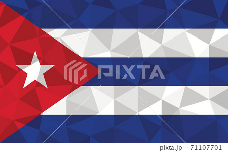 Low poly Cuba flag vector illustration. Triangular Cuban flag graphic. Cuba country flag is a symbol of independence. 71107701