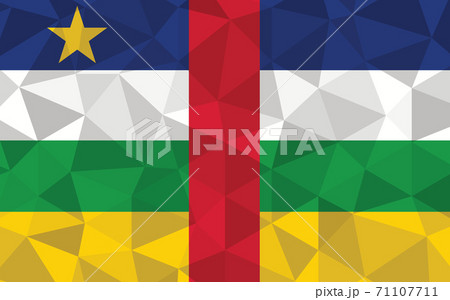 Low poly Central African Republic flag vector illustration. Triangular Central African flag graphic. Central African Republic country flag is a symbol of independence. Low poly Central African Republic flag vector illustration. Triangular Central African flag graphic. Central African Republic country flag is a symbol of independence. 71107711
