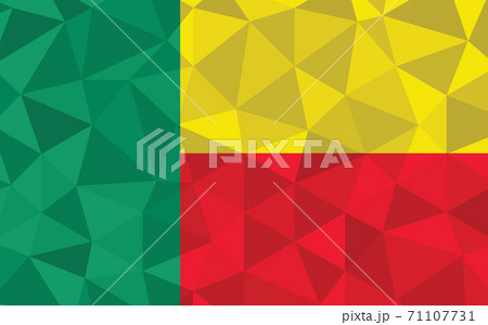 Low poly Benin flag vector illustration. Triangular Beninese flag graphic. Benin country flag is a symbol of independence. Low poly Benin flag vector illustration. Triangular Beninese flag graphic. Benin country flag is a symbol of independence. 71107731