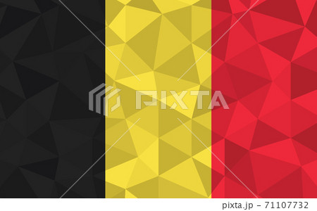 Low poly Belgium flag vector illustration. Triangular Belgian flag graphic. Belgium country flag is a symbol of independence. 71107732