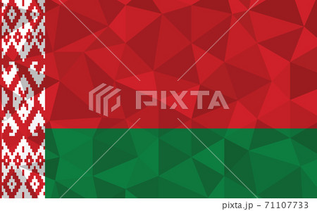 Low poly Belarus flag vector illustration. Triangular Belarusian flag graphic. Belarus country flag is a symbol of independence. 71107733
