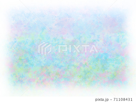 背景素材　北海道のカタクリとエゾエンゴサクが一面に咲くイメージ　白フチ 71108431