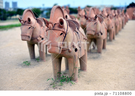 高槻市　今城塚古墳の馬形埴輪 71108800