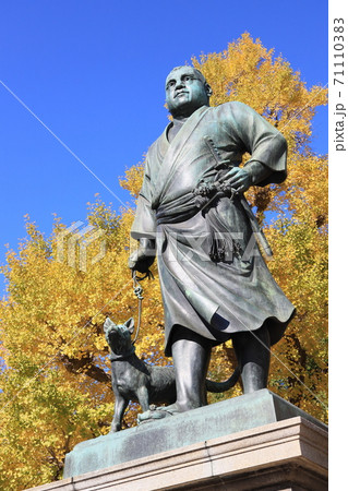 東京都台東区上野公園に建つ西郷隆盛の銅像の写真素材 [71110383] - PIXTA