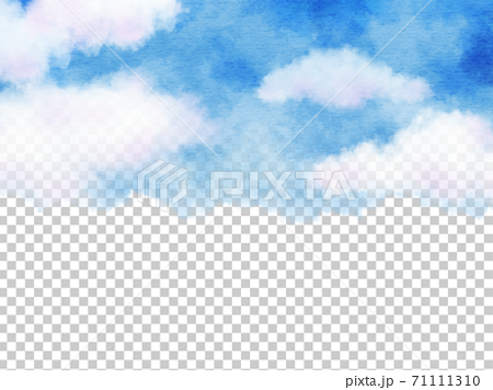 雲が浮かぶ青空のイラスト背景素材のイラスト素材