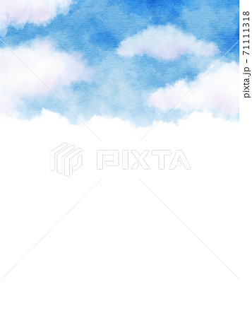 雲が浮かぶ青空のイラスト背景素材 縦のイラスト素材 [71111318] - PIXTA