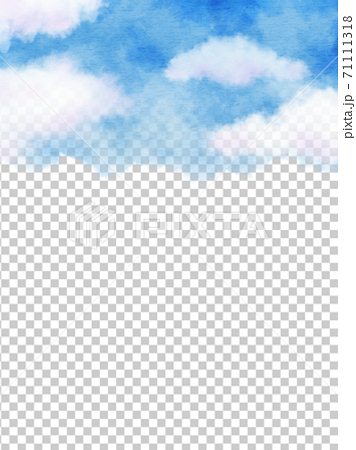 雲が浮かぶ青空のイラスト背景素材 縦のイラスト素材