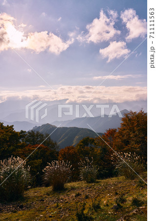 奈良県大台ヶ原ドライブウェイから見える景色の写真素材