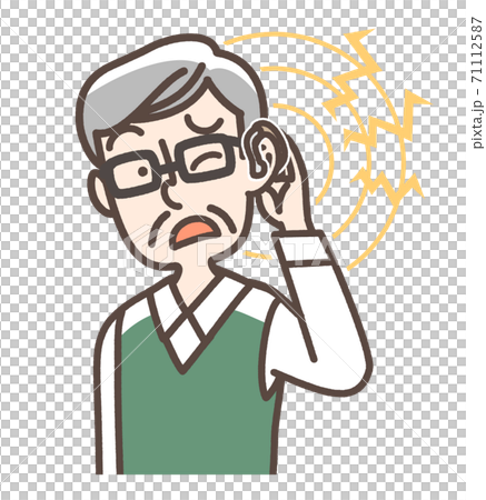 補聴器　難聴など　おじいさん 71112587