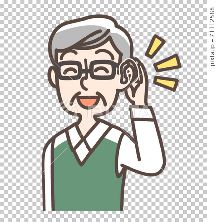 補聴器　難聴など　おじいさん 71112588