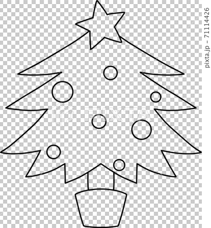 クリスマスツリー かわいい 線画 クリスマスツリー かわいい 線画 71114426