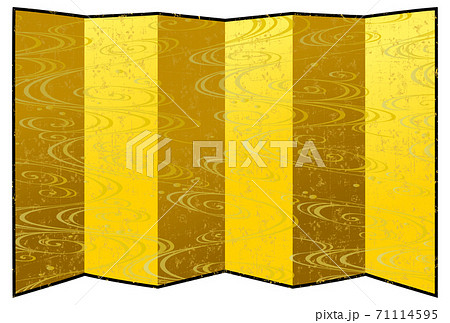 金屏風 金箔 無地 流水 金屏風 金箔 無地 流水 71114595