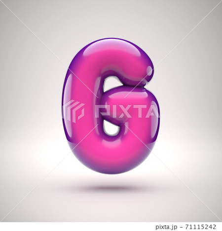Round pink glossy font 3d rendering letter G Round pink glossy font 3d rendering letter G 71115242