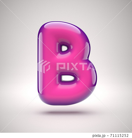 Round pink glossy font 3d rendering letter B Round pink glossy font 3d rendering letter B 71115252