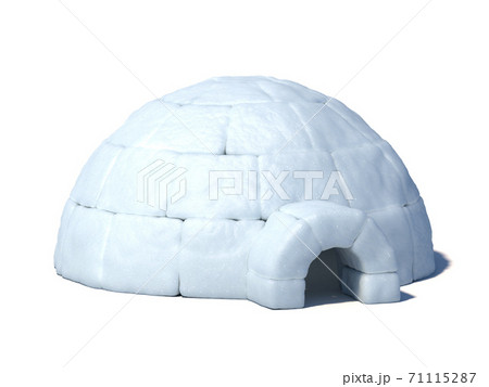 Igloo isolated on white background 3d illustration Igloo isolated on white background 3d illustration 71115287