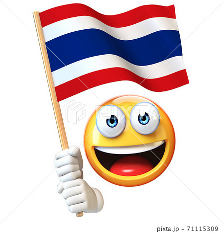 Emoji Holding Thai Flag Emoticon Waving のイラスト素材