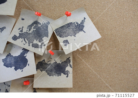 countries map on the corkboard countries map on the corkboard 71115527